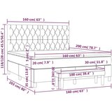  Krevet s oprugama i madracem ružičasti 160x200 cm baršunasti | shoptok.hr