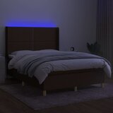  box spring s madracem LED tamnosmeđi 140x200 cm tkanina | shoptok.hr