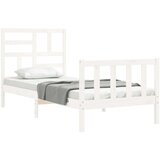  Posteljni okvir z vzglavjem bel 2FT6 trden les | Shoptok.si