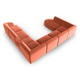Milo Casa Rožnata žametna kotna sedežna garnitura (desni kot/v obliki črke "U") Paolo – | Shoptok.si
