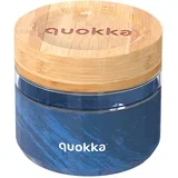 Quokka, Posoda za hrano 500ml, dekoracija lesni vzorec z bambusovim pokrovom, Modra, (5000071476)