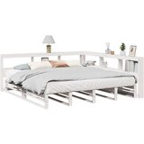  Knjižna postelja brez vzmetnice bela 200x200 cm trdna borovina, (22011674) | Shoptok.si
