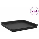  Kvadratna posuda za cvijeće 24 pcs Crna 36 x 36 x 2.5 cm | shoptok.hr