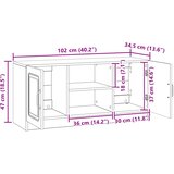  ormar Betonska siva 102 x 34,5 x 47 cm Konstruirano drvo | shoptok.hr