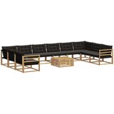  Set vanjskih sofa s jastukom 11 pcs Bijela i crna | shoptok.hr