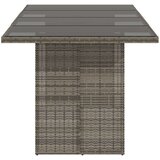  Vrtni stol sa staklenom pločom sivi 190x80x75 cm od poliratana | shoptok.hr