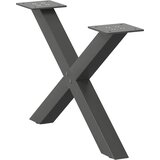  Noge za klub stolić u obliku slova X, 2 kom, antracit, 50 x (30-31) cm, čelik | Shoptok.si