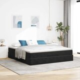  Otomanski krevet s madracem crni 160x200 cm baršunasti | Eponuda.ba