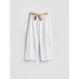 Reserved Wide leg traperice sa maramom - bijela | shoptok.hr