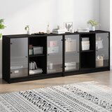 vidaXL Regal za knjige s vratima crni 204x37x75 cm konstruirano drvo Cijene