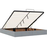 vidaXL Otomanski posteljni okvir z vzmetnicami siv 200x200 cm blago | Shoptok.si