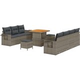  Set sofe za vrt s 10 dijelova s jastučićima sivi poli ratan acacia 3-dijelni set za vrt s jastučićima sivi poli ratan acacia | shoptok.hr