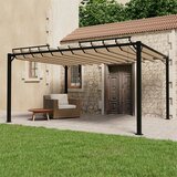  Sjenica s rešetkastim krovom 3x4 m smeđe-siva tkanina/aluminij | shoptok.hr