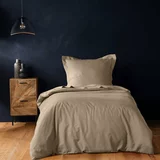 Douceur d intérieur Svjetlo smeđa pamučna posteljina za krevet za jednu osobu 140x200 cm Lina –