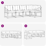  Set vanjskih sofa 5 kom. Bijela i svjetlosiva Smeđa 245 x 126,5 x 73 cm | shoptok.hr