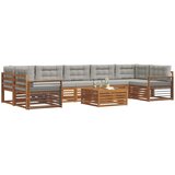  Set vanjskih sofa 8 kom. Prirodna i svijetlo siva | shoptok.hr