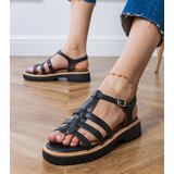 D/CEO Black gladiator sandals with buckle Dunara | Shoptok.si