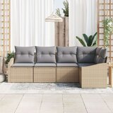 vidaXL set od 5 vrtnih sofa s jastučićima bež Poly ratan | shoptok.hr
