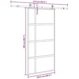  Klizna vrata s priborom crna 102,5 x 205 cm kaljeno staklo | shoptok.hr