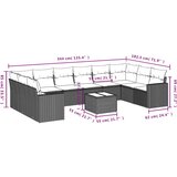 11-dijelni set vrtnih sofa od poliratana s jastucima crni | shoptok.hr
