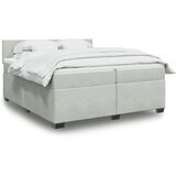  The Living Store Box spring postelja z vzmetnico svetlo siva 200x200 cm žamet - Box Spring Postelja, (21520863) | Shoptok.si