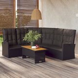 The Living Store Vrtna sedežna garnitura 2-delna z blazinami črn poli ratan - Vrtna Sedežna Garnitura, (21423658) | Shoptok.si