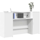  pisalna miza z recepcijskim pultom in omarami, inženirski les, bela, 180x50x103,5 cm | Shoptok.si