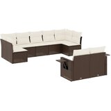  9-dijelni set vrtnih sofa s jastucima poliratan smeđi | shoptok.hr