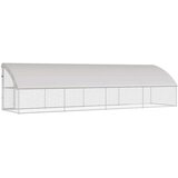 vidaXL Kavez za piliće Srebrno 800 x 200 x 198.5 cm Cinkani čelik | shoptok.hr