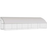 vidaXL Kletka za piščance srebrna 800 x 200 x 198.5 cm Cinkana jeklena | Shoptok.si