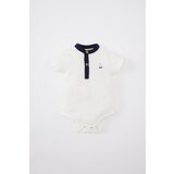 Defacto Baby Boy Newborn Buttoned Collar Pique Short Sleeve Snap Snap Bodysuit cene