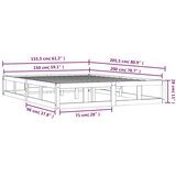  Okvir za krevet od masivnog drva bijeli 150 x 200 cm veliki | shoptok.hr