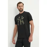 47 Brand Bombažna kratka majica MLB New York Yankees moška, črna barva, BB017TEMECH610489JK