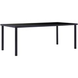 vidaXL Blagovaonski stol crni 200 x 100 x 75 cm od kaljenog stakla Cijene