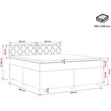  Boxspring krevet s madracem Tamnosiva 160 x 200 cm Tkanina | shoptok.hr