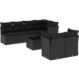 Maison Chic Seti vrtnega pohištva - Vrtna garnitura - Vrtni pohištvo set 8-delna z blazinami črn poli ratan, (21799416) | Shoptok.si