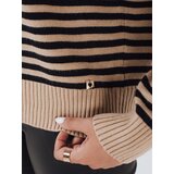 DStreet Damski sweter w paski ELVARA kamelowy | Shoptok.si