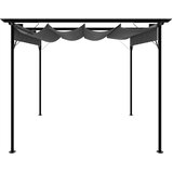  Pergola s pomičnim krovom antracit 3 x 3 m čelična 180 g/m² | shoptok.hr