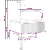  Zidni sudoper Dimljeni hrast 40 x 35 x 39 cm Konstruirano drvo | shoptok.hr