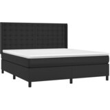  box spring s madracem LED crni 160x200cm od umjetne kože | shoptok.hr