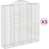 Lučne gabionske košare 5 kom 200x50x200/220cm pocinčano željezo | shoptok.hr