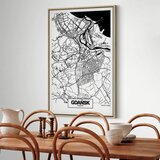  Slika - City Plan: Gdansk (1 Part) Vertical 80x120 U prirodnom drvenom okviru | shoptok.hr