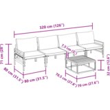  Sjedeća garnitura za vrt 5 pcs Antracitno siva Čelik | shoptok.hr