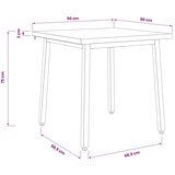  90 x 90 x 75 cm Čvrsto drvo akacije Prirodna i crna Četvrtasti - Prirodna i crna 90 x 90 x 75 cm Živi rub | shoptok.hr