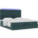  Okvir kreveta s madracima tamnozeleni 200x200cm baršunasti | shoptok.hr