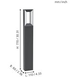 Eglo 98728 - LED Spoljašnja lampa RIFORANO 2xLED/5W/230V IP44 77 cm | Eponuda.com