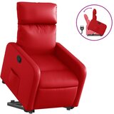 vidaXL Naslanjač s funkcijo vstajanja rdeče umetno usnje, (20926816) | Shoptok.si