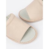 Shelvt Light beige flip-flops with leather insole | Shoptok.si