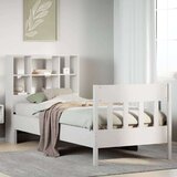 vidaXL Posteljni okvir brez vzmetnice bel 90x200 cm trdna borovina | Shoptok.si