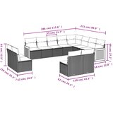 12-dijelni set vrtnih sofa od poliratana s jastucima bež | shoptok.hr